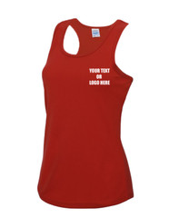 Custom Printed Personalised Your Text AWDis Just Cool Women’s Cool Vest Gym Top