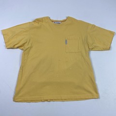 Columbia Shirt Mens Large Yellow Pocket Crewneck Cotton Casual Outdoors