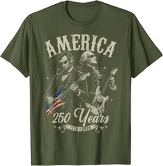 George Washington Lincoln Playing Guitar Abe Lincoln 250th T-Shirt