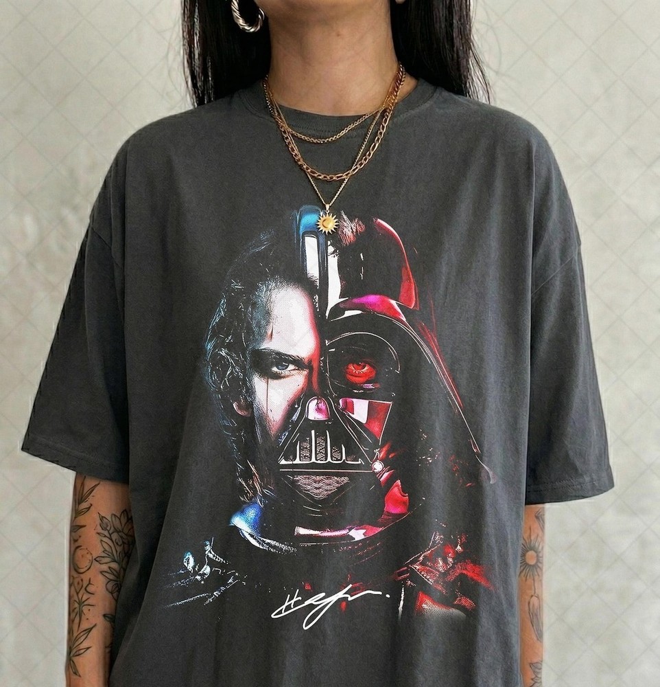 Dark Side Split Face Sci Fi Villain Graphic T shirt