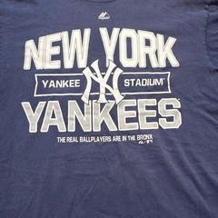 Majestic New York Yankees Stadium Baseball T Shirt Mens Large L Navy Blue