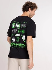 Rick And Morty Mens Funny Cartoon Black Shirt New Large
