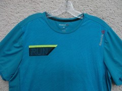 Reebok Shirt Medium Adult Blue Athletic Running Stretch Logo Modern Fit Mens M