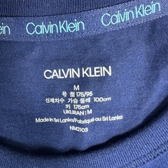 2 Calvin Klein Shirt Mens Medium Blue White Graphic CK Logo Short Sleeve Tees