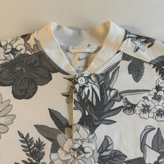 Nike Pique Knit Henley Men MED Thick Floral Blade Collar Preppy Golf Shirt