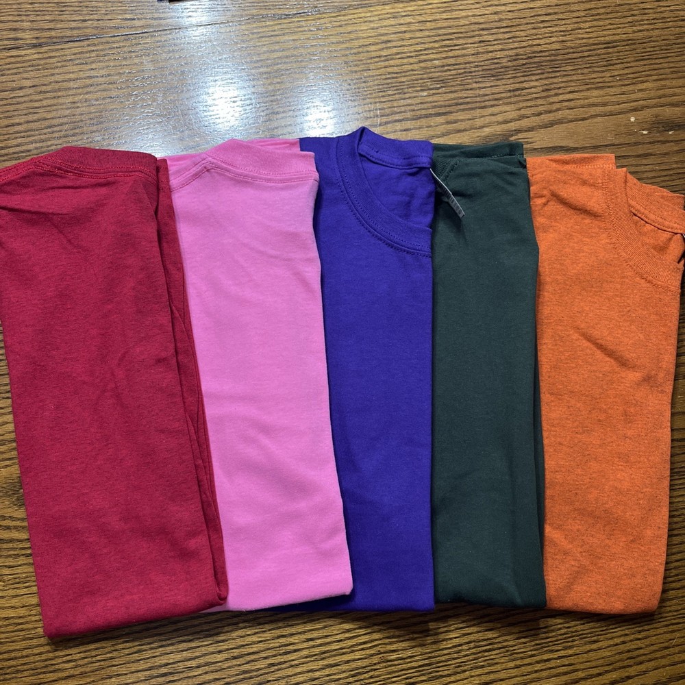 Gilden Heavy Cotton T-shirts Multicolors Size Xtra Large No Pocket Set Of Five