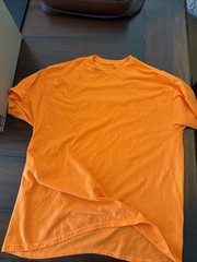 Men’s Orange Polyester Elastane Crew Neck Short Sleeve T-Shirt XL Regular A2