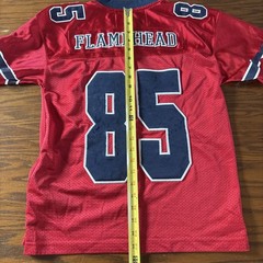 Vintage 90s JNCO Flamehead 85 Football Jersey Size Youth Medium Red Navy