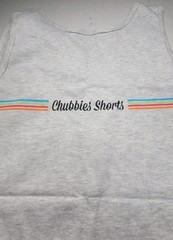 Chubbies Shorts Tank Top Mens Medium Soft Gray Sky’s Out, Thighs Out