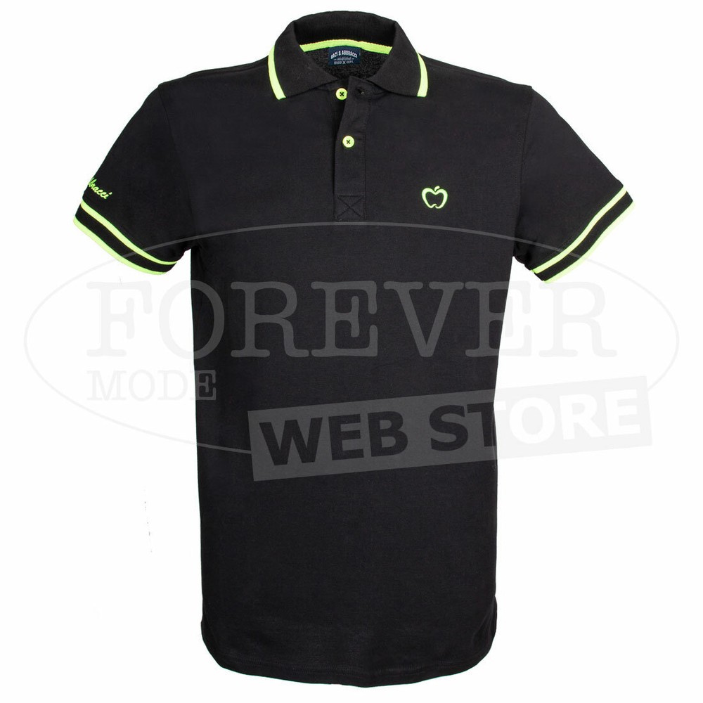 Men’s Polo Baci Abbracci With Embroidered Logo And Fluorescent Trim Art BAM1421C