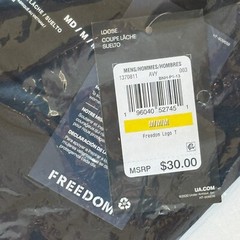 Under Armour Mens UA Freedom Flag Logo T-Shirt Sz Medium Black USA Patriotic Tee