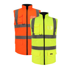 PADDED HIGH VISIBILITY REVERSIBLE BODY WARMER
