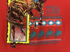 Vintage 80s Texas Cowboy Horse Riding Rodeo T-Shirt Screen Stars Western Large