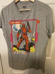 Marvel DEADPOOL Mens Sz M Cerebro Scan T-Shirt Gray Multicolor Super Heroes