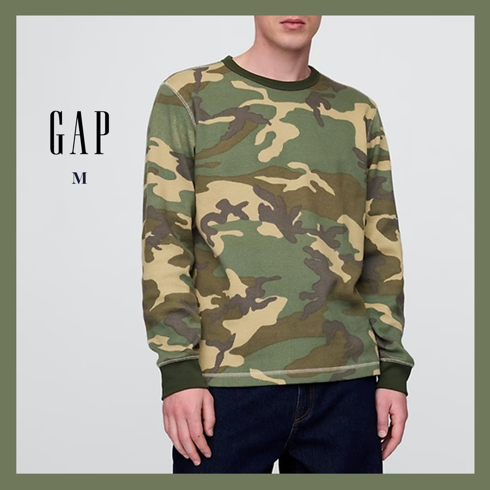 NWT – GAP Men’s Camouflage Heavyweight Thermal Long Sleeve T-Shirt Sz M – $44