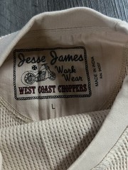 Vintage West Coast Choppers Jesse James Work Wear Thermal Beige Size L