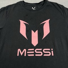 Messi Collection Shirt Adult L Black Short Sleeve Logo Soccer Futbol Mens