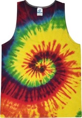 Unisex Tie Dye Tank Top Sleeveless 100% Cotton Summer Beach Shirt Hand Dyed