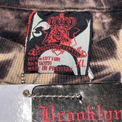 Brooklyn Xpress Bleach Wash T-Shirt Men’s XL Crown Skull Fleur De Lis Graphic