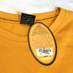 BALI INDONESIA T SHIRT MENS XXL 46×30 YELLOW COTTON SHORT SLEEVE TROPICAL KRISNA