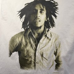 Zion Rootswear Bob Marley Graphic T-Shirt White 1X Reggae Portrait 2003 Vintage