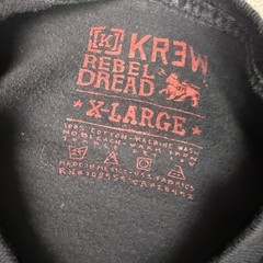Krew T Shirt Adult XL Black Rebel Dread Skateboarding Streetwear Graphic Rasta