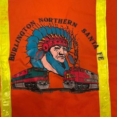 XL Vintage Santa Fe Railroad Safety Vest Orange Reflective Hi Vis Workwear BNSF