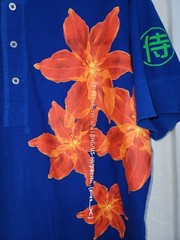 RLX Ralph Lauren Shirt Mens Large Blue Hawaiian Pacific Henley Short Sleeve