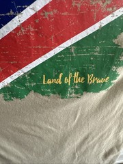 Wild Style Namibia Distressed Flag Men’s Sz Large Tan T-Shirt Land of the Brave