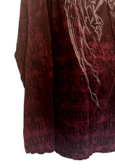 Vintage Affliction Buckle Shirt 2XL Burgundy Lava Wash Goth Y2K Grunge Mall USA