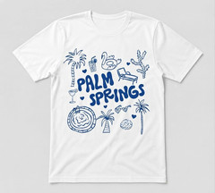 Palm Springs Spring Break Summer Vibes Lover Graphic Tee White T-shirt