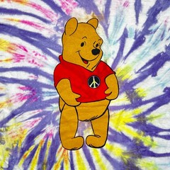 Vintage Winnie The Pooh Peace Hippie Tie Dye Tee Shirt Size XL 23″X31″
