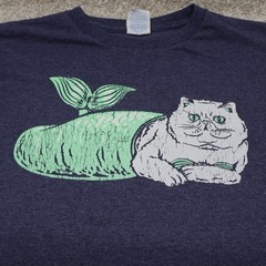 Delta Pro Weight Graphic T Shirt Large Blue Cat-Fish Print (see photo)