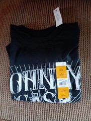 Mens Johnny Cash The Man in Black T-Shirt LG 42-44 MD 38-40 SM 34-36 100% Cotton
