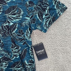 Trademark Company 81 Shirt Adult Medium Blue Preppy Aloha Beach Hawaiian NEW