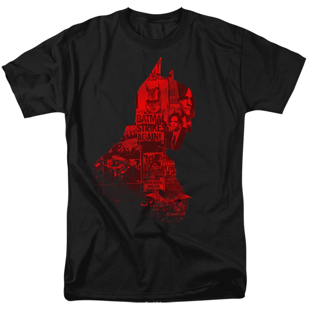 DC Comics – The Batman – News Silhouette – Adult Unisex T-Shirt – Black