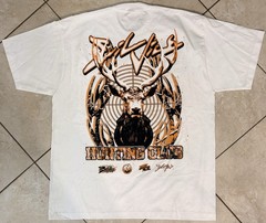 Evil Vice Men’s XXL White Double-Sided Hunting Graphic Print Crew Neck T-Shirt