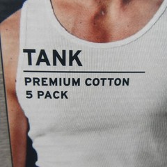 Levi’s Premium Cotton Tank Top Men’s Size Large 5 Pack White NEW 6HMTK501