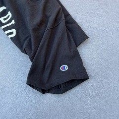 Champion Classic Jersey Script T-Shirt Size L Sport Tee Black