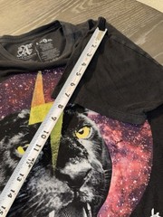 ALAB Cool Panther Lightning Bolt Space Black T-Shirt Size Large Retro Rock