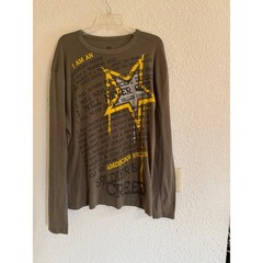 US Army Mens 2XL Soldier’s Creed Long Sleeve Graphic T-Shirt Olive Green USA