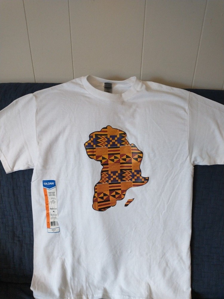 Kente Africa map t shirt made with Kente vynil in many colors and  sizes S – 2XL