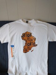 Kente Africa map t shirt made with Kente vynil in many colors and  sizes S – 2XL