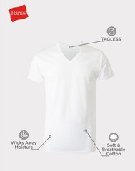 Hanes Men’S Value Pack White V-Neck Undershirts, 10- Pack and 6- Pack