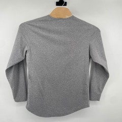 BYLT Drop Cut LS Mens Large Grey Lux Blend Long Sleeve Tee Shirt Curved Hem