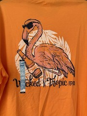 IZOD Saltwater T-Shirt Flamingo Beer Short Sleeve Orange LT Cotton Blend Men’s