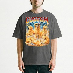 Custom Pets Portrait Party T-Shirt Personalized Cat Dog Memory Graphic Tee
