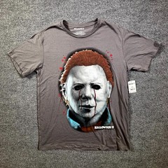 Mad Engine Halloween II Michael Myers Shirt Mens Large Gray Graphic Horror Movie