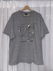 Vintage 90s Lizard Skeleton T-Shirt Mens XL Graphic Tourist Outdoor Art Nature