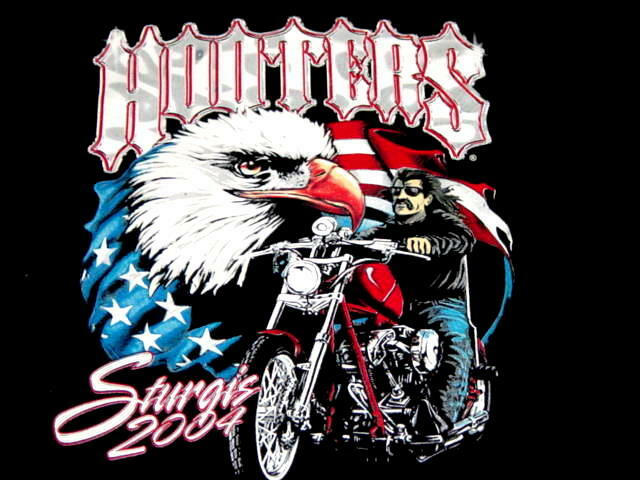 2 Hooters Uniform XL Sturgis T-Shirt USA Flag OOP work store closed oop 2004